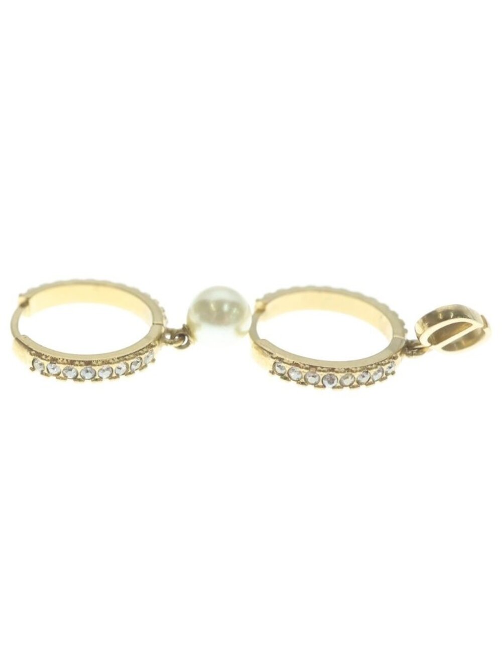 Dior Cdlogo Line Stone Earrings Gold - Picture 4 of 6